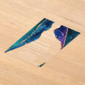 バジェット結婚アクリルの星空 アクリル招待状 (レイダウン)