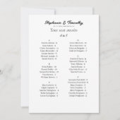 バジェット結婚アルファベット座席表カード (正面)