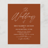 バジェット結婚ザズオブテラコッタモダンタイポグラフィ チラシ (正面)