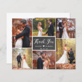 バジェット結婚シャルボードコラージュサンキューカード (正面/裏面)