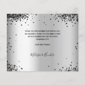 バジェット結婚ズのシルバーブラック写真サンキューカード (裏面)