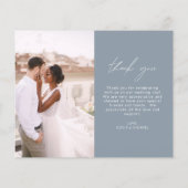 バジェット結婚ズの埃っぽい青い写真サンキューカード (裏面)