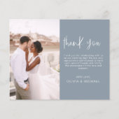 バジェット結婚ズの埃っぽい青い写真サンキューカード (正面)
