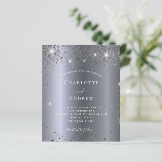 バジェット結婚ズの銀の輝くガラスの招待 (スタンド正面)