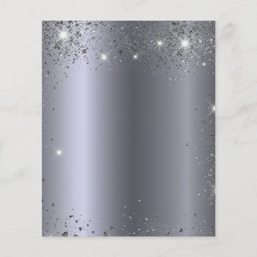 バジェット結婚ズの銀の輝くガラスの招待 (裏面)