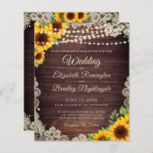 バジェット結婚ズひまわりウッドライトアイボリーレース (正面/裏面)