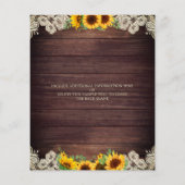 バジェット結婚ズひまわりウッドライトアイボリーレース (裏面)