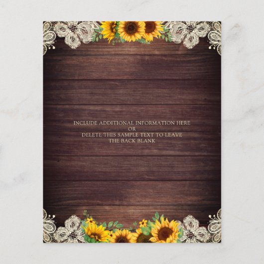 バジェット結婚ズひまわりウッドライトアイボリーレース (裏面)