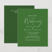 バジェット結婚ズカラーズグリーンセージオリーブ招待状 (正面/裏面)