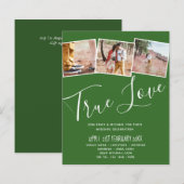 バジェット結婚ズカラーズグリーンセージオリーブ招待状 (正面/裏面)