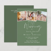 バジェット結婚ズカラーズグリーンセージオリーブ招待状 (正面/裏面)
