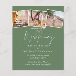 バジェット結婚ズカラーズグリーンセージオリーブ招待状