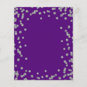 バジェット結婚ズシルバーグリッターパープル招待状 (裏面)
