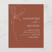 バジェット結婚ズテラコッタバーンオレンジ招待状 チラシ (正面)