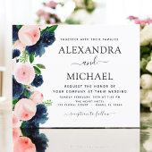 バジェット結婚ズネイビーブルー赤面ピンクフローラ