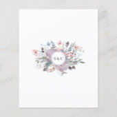 バジェット結婚ズパープルウォーター色フローラ招待状 (裏面)