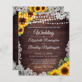 バジェット結婚ズヒマワリの木の弦ライトレース (正面/裏面)