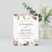 バジェット結婚ズブルガンディーピンクフローラ招待状 (スタンド正面)