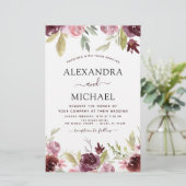 バジェット結婚ズブルガンディーピンクフローラ招待状 (スタンド正面)