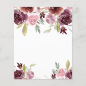 バジェット結婚ズブルガンディーピンクフローラ招待状 チラシ (裏面)