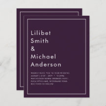 バジェット結婚ズプラムパープルモノクロシンプル