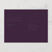 バジェット結婚ズプラムパープルモノクロシンプル ポストカード (裏面)