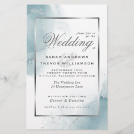 バジェット結婚ズライトティール（緑がかった色）ブルーシルバー抽象芸術