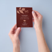 バジェット結婚ズリハーサルディナーマルーン招待状 チラシ (手)