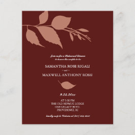 バジェット結婚ズリハーサルディナーマルーン招待状 チラシ