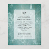 バジェット結婚ズワビサビアクアグリーン招待状 (正面)