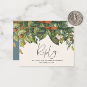 バジェット結婚ズ柑橘植物学モダンRSVPカード ノートカード (正面/裏面インサイチュ)