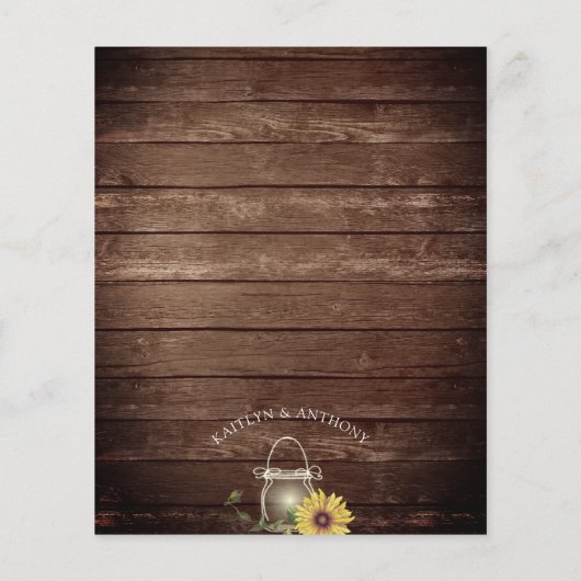 バジェット結婚ズ素朴ウッドひまわりライトジャー (裏面)