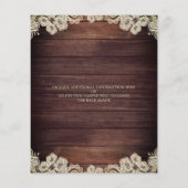 バジェット結婚ズ素朴ウッドライトレース招待状 (裏面)