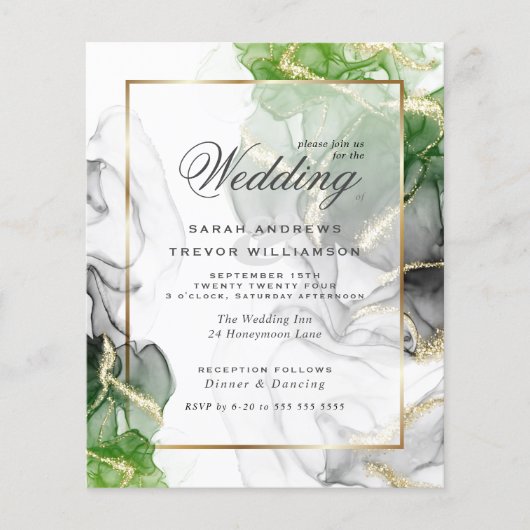 バジェット結婚ズ金ゴールドオニックスエメラルドグリーンインク (正面)