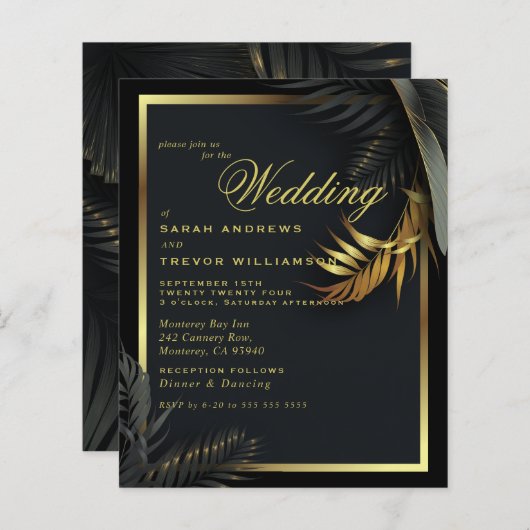 バジェット結婚ズ黒金ゴールド額熱帯離れ (正面/裏面)