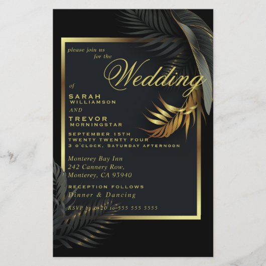 バジェット結婚ズ黒金ゴールド額熱帯離れ (正面)