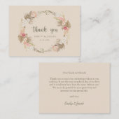 バジェット結婚ズBohoフローラリース感謝していユーザ ノートカード (正面/裏面)