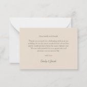 バジェット結婚ズBohoフローラリース感謝していユーザ ノートカード (裏面)