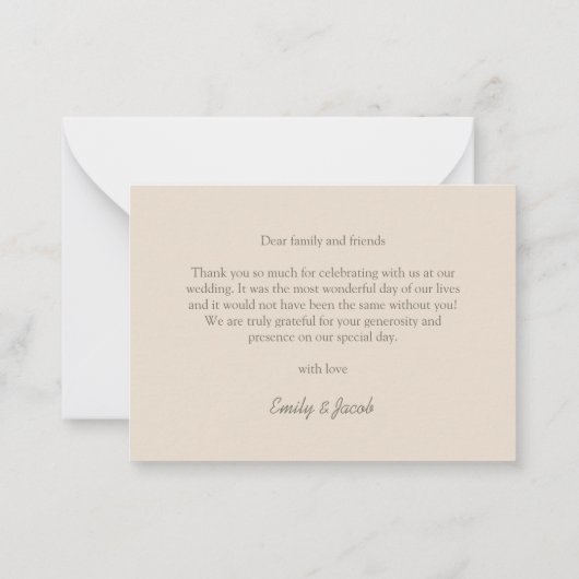 バジェット結婚ズBohoフローラリース感謝していユーザ ノートカード (裏面)