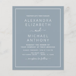 バジェット結婚ダスティブルーとフォト招待状Fl チラシ