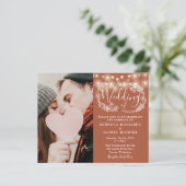 バジェット結婚テラコッタ詳細写真招待状 (スタンド正面)