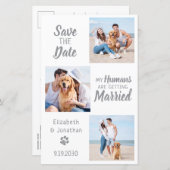 バジェット結婚ドッグの写真コラージュ日付を保存 (正面/裏面)