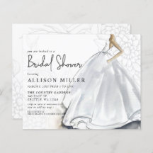 バジェット結婚ドレスブライダルシャワー招待