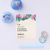 バジェット結婚ピンク牡丹のオールインワン チラシ (シングル)