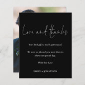 バジェット結婚フォトのラブスク感謝していリットブラック (正面/裏面)