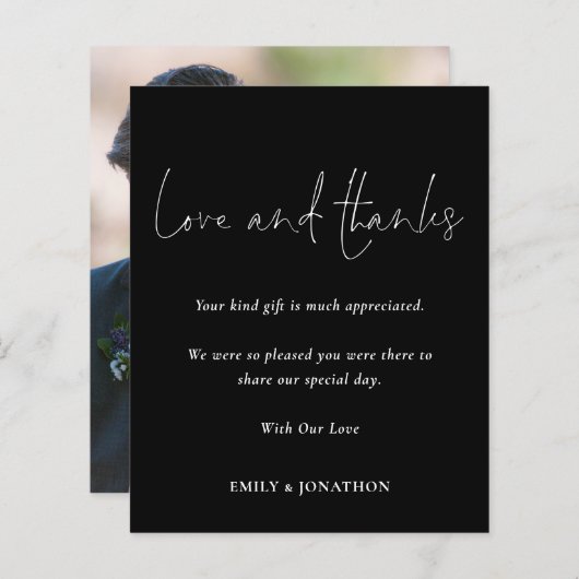 バジェット結婚フォトのラブスク感謝していリットブラック (正面/裏面)