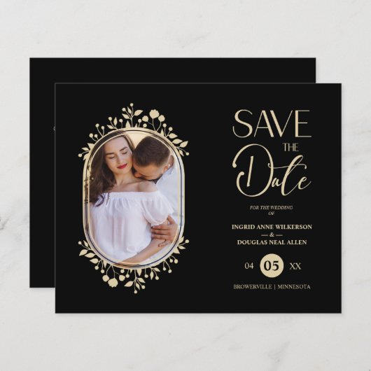 バジェット結婚ブラックのファンシーオーナメント枠の花 (正面/裏面)