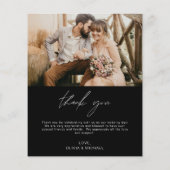 バジェット結婚ブラックの2枚の写真サンキューカード チラシ (裏面)