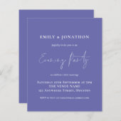 バジェット結婚ブルーの夕べパーティー招待状 (正面/裏面)