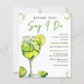 バジェット結婚マルガリータのカップルのシャワー招待状 (正面)